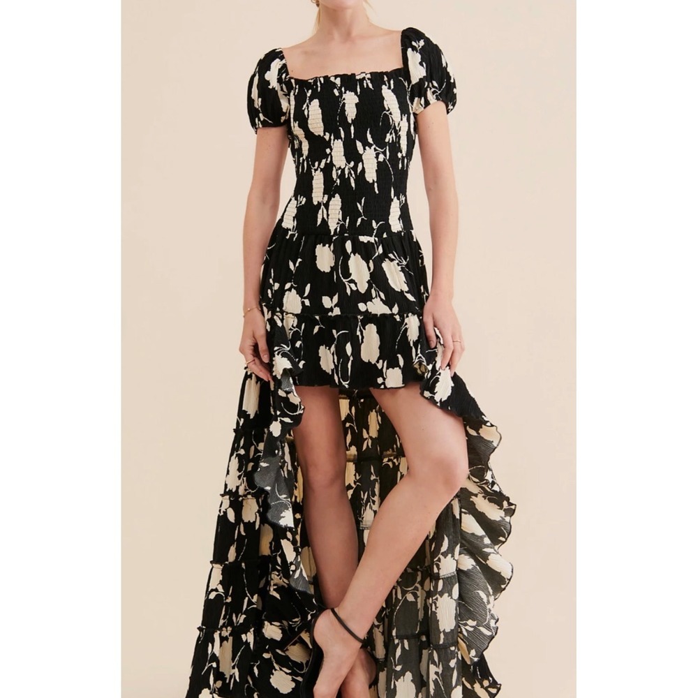 $359 NWOT Free People Muche et Muchette Sakura Hi-Low Ruffled Floral Dress ~ M/L